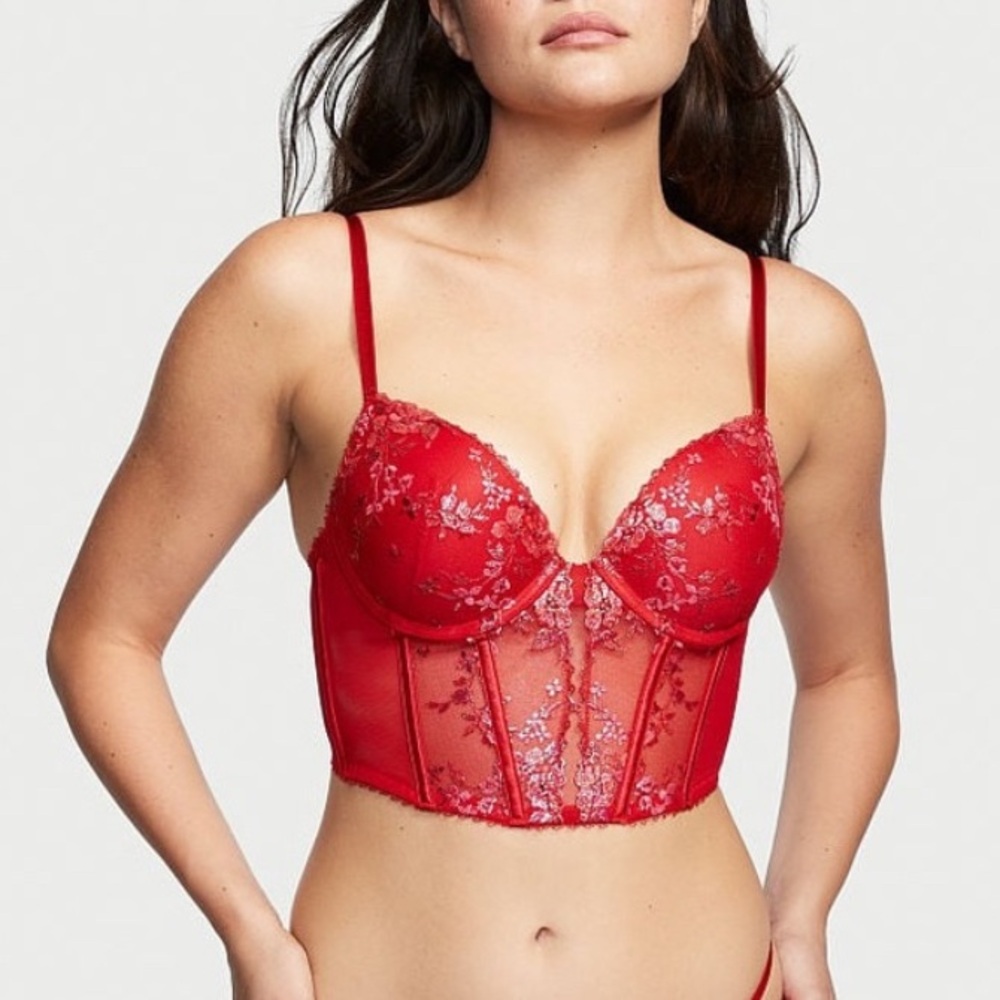 Victoria’s Secret Red Push Up Bustier Top NWT